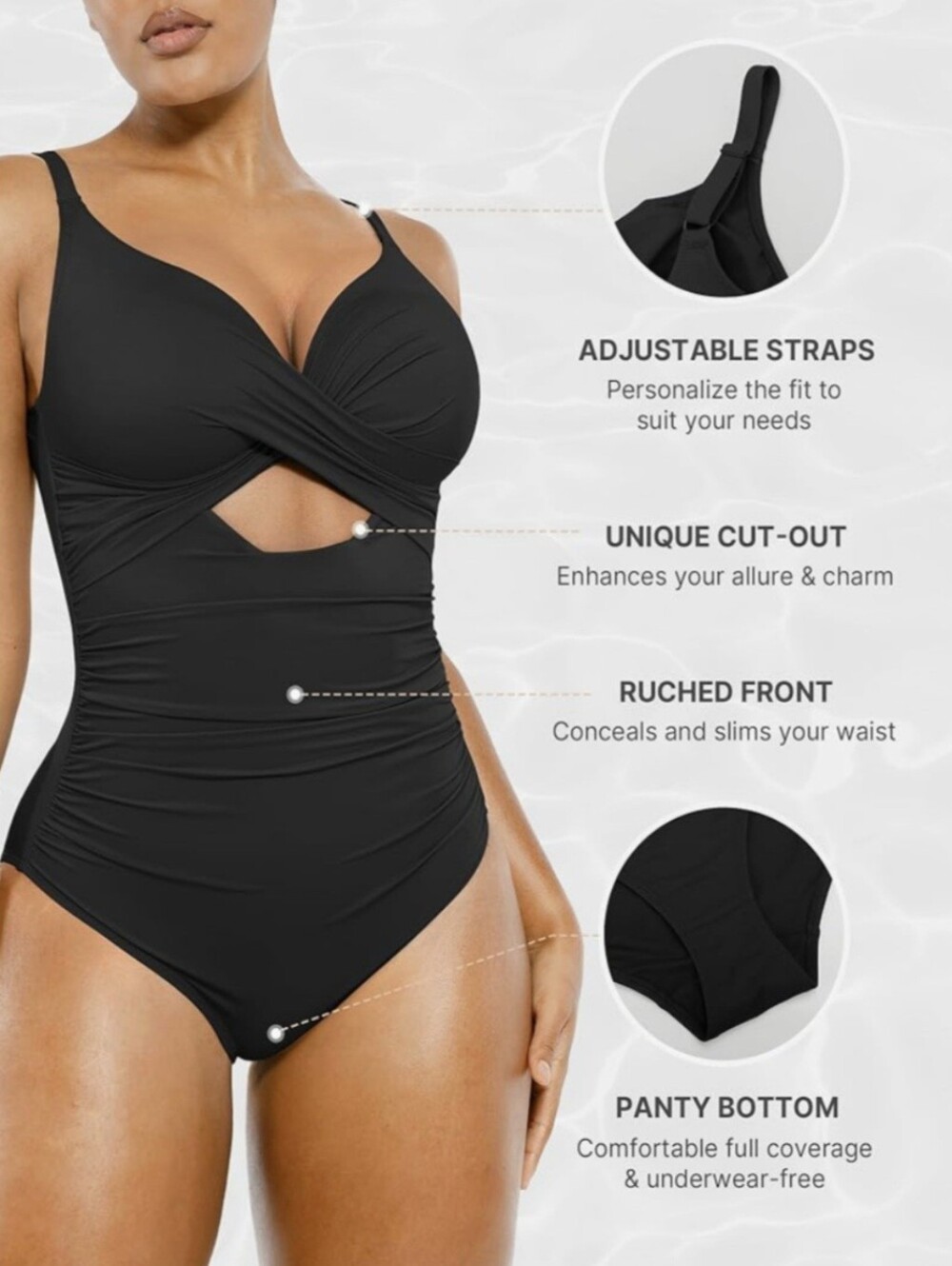 Shapellx 1pc Tummy Control Women's Swimsuit - Picture 3 of 7